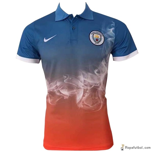 Polo Manchester City 2017/18 Azul Naranja